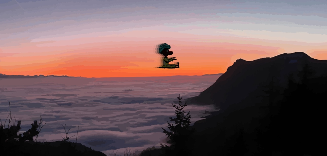 Bannerbild - Ein Fliegender Teppich über dem Nebelmeer bei Abendrot