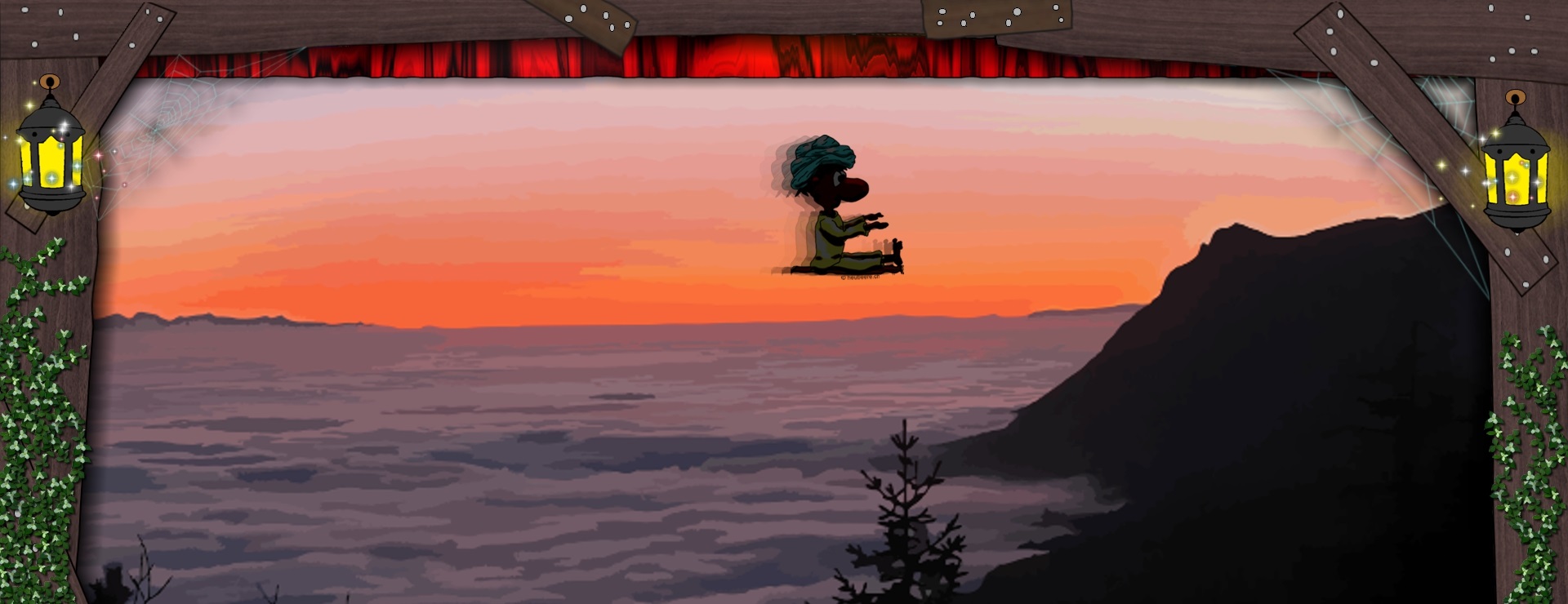 Bannerbild - Ein Fliegender Teppich über dem Nebelmeer bei Abendrot