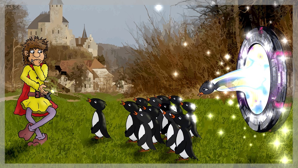 Falscher Ort, falsche Zeit – Pinguine hüpfen aus Zeitfenster