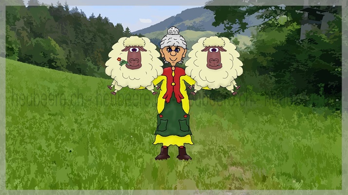 Die Konventionelle Tierhaltung - Bäuerin hält zwei Schafe