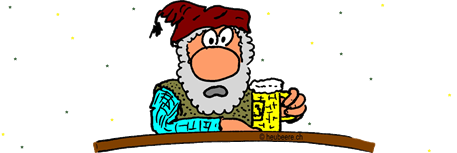 Portrait - bärtiger, alter Mann mit Bierkrug - Cartoon