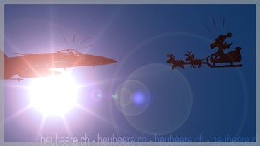 Weihnachtmann begegnet FA18-Flieger