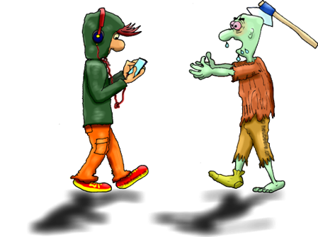 Treffen zweier Zombies - Cartoon